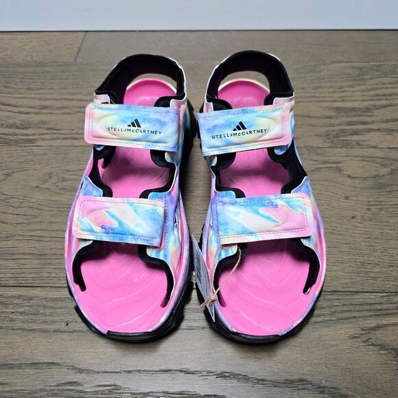 🆕️ Adidas Stella McCartney Hika Outdoor Sandal Bliss Pink Frozen Yellow Tie Dye - Picture 7 of 14